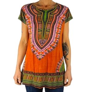 Earthbound Trading Boho Tunic Size Small MultiColor Tunic